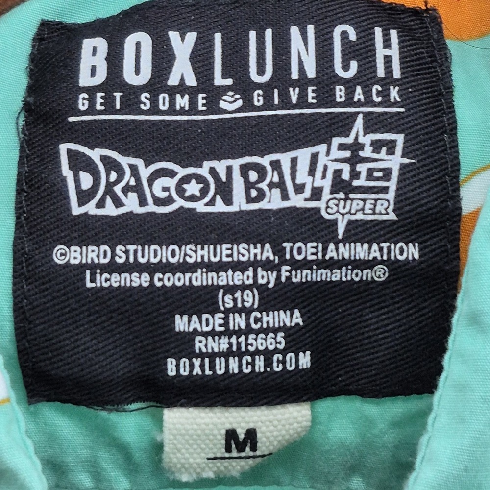 Box Lunch Dragon Ball Z Button Up Shirt Sleeve Shirt Mens Size Medium Anime DBZ - Picture 6 of 8